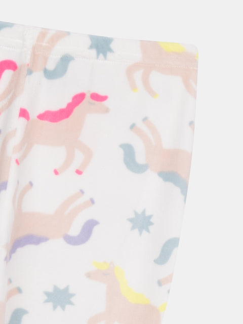 Unicorn Print Velour Pyjamas