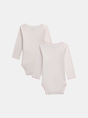 2 Pack Pink Organic Cotton Bodysuits