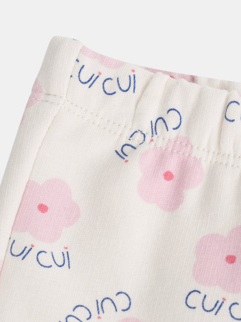 Off White Dove Applique Velour Pyjamas