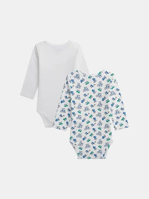 2 Pack Cream Organic Cotton Bodysuits