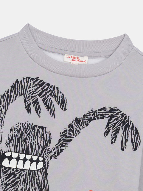Grey Monster Print Glow In The Dark Pajamas
