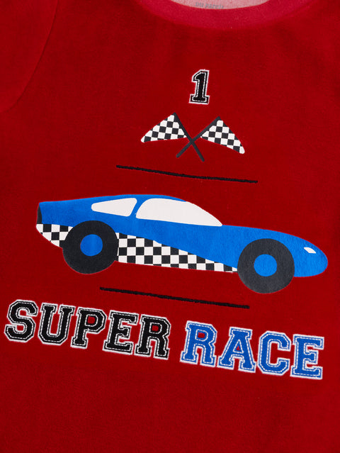 Red Racing Car Velour Pyjamas