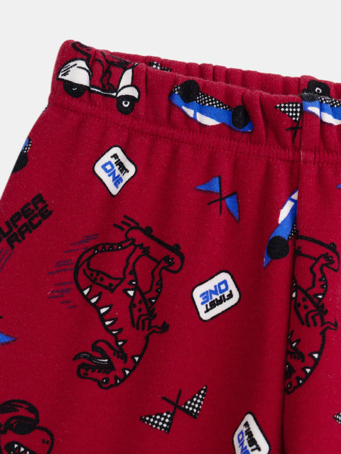 Red Racing Car Velour Pyjamas