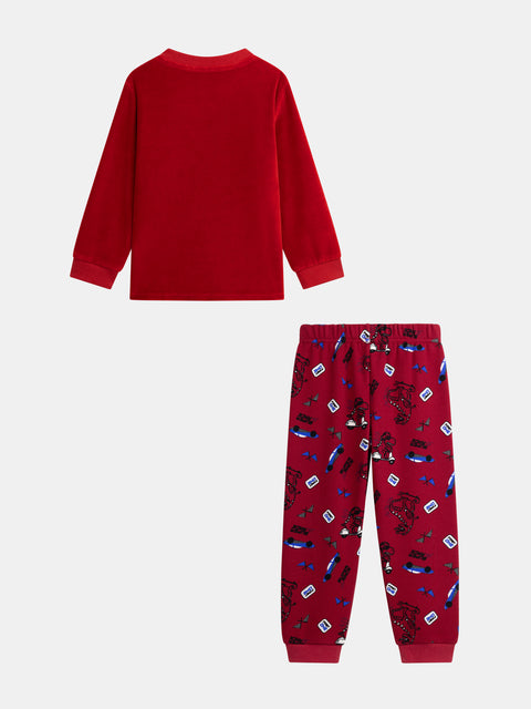 Red Racing Car Velour Pyjamas