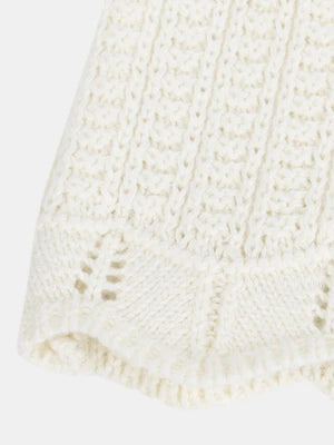 Off White Fancy Rib Cotton Cardigan