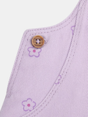 Lilac Cotton Twill Dungaree Dress