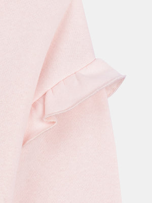 Pink Cotton Fleece Sweatshirt With Leggings