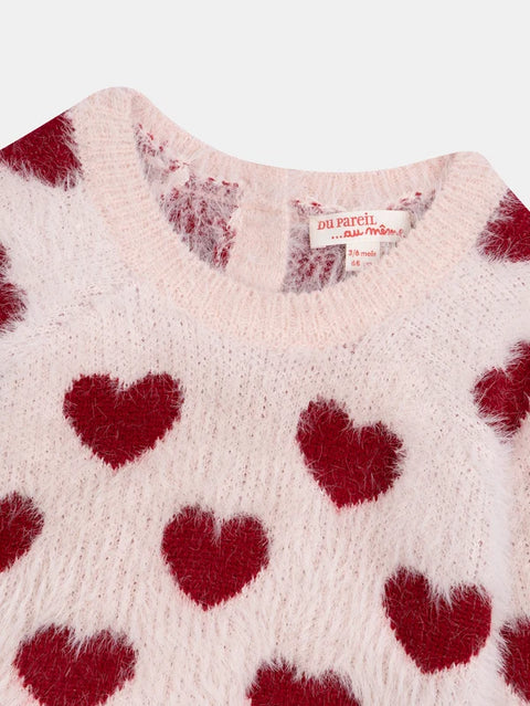 Pink Heart Pattern Jumper