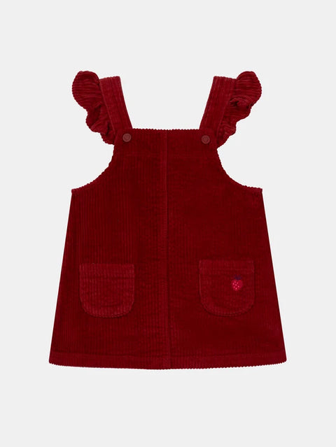 Lined Brick Red Velour Dress