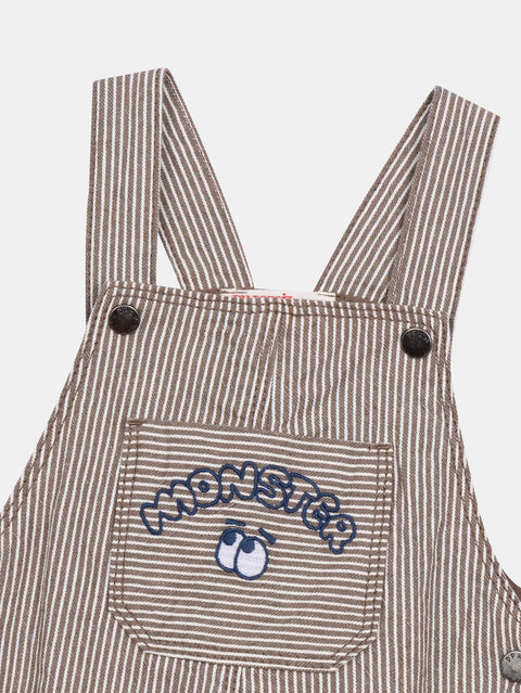 Lined Brown Denim Dungarees