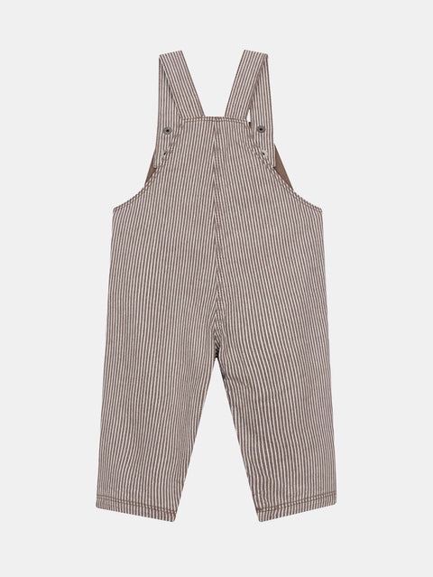 Lined Brown Denim Dungarees