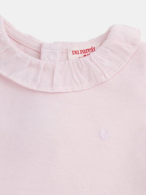 Pink Cotton T-shirt With Collar