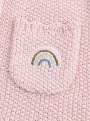 Pink Moss Stitch Cotton Rich Cardigan