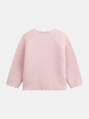 Pink Moss Stitch Cotton Rich Cardigan