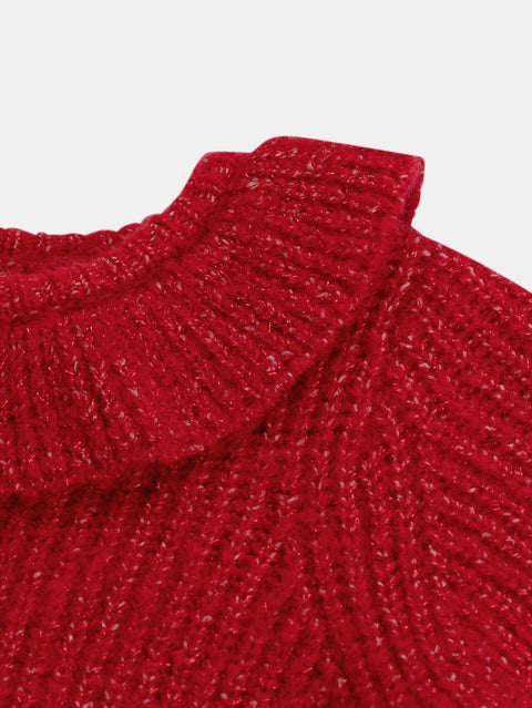 Red Fancy Stitch Cardigan