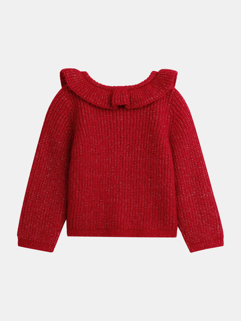 Red Fancy Stitch Cardigan