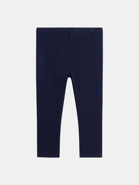 Navy Polar Fleece Leggings With Heart Patches