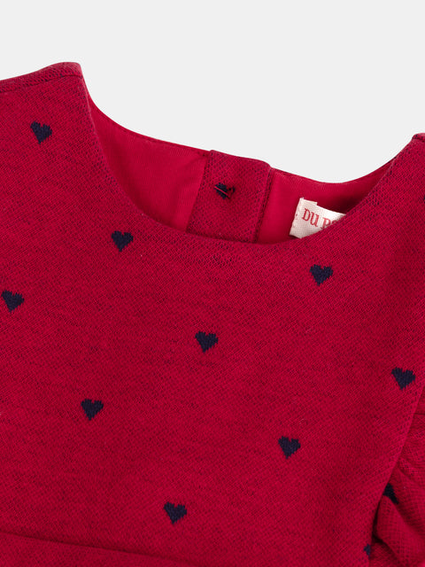 Red Cotton Polka Dot Dress