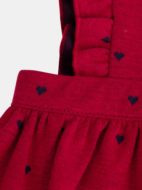 Red Cotton Polka Dot Dress