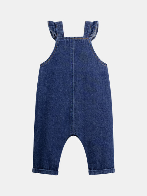 Embroidered Blue Denim Dungarees