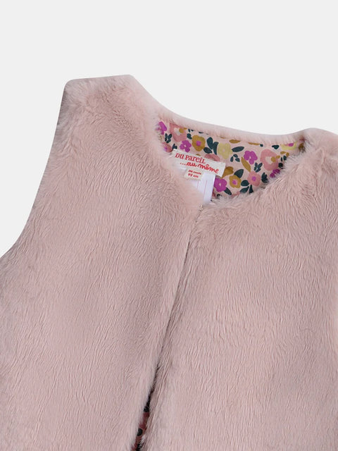 Reversible Pink Faux Fur Gilet