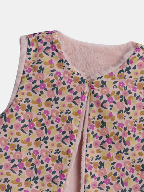 Reversible Pink Faux Fur Gilet