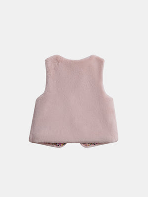 Reversible Pink Faux Fur Gilet