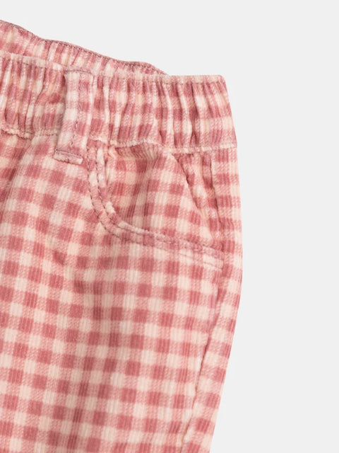 Check Pink Corduroy Trousers
