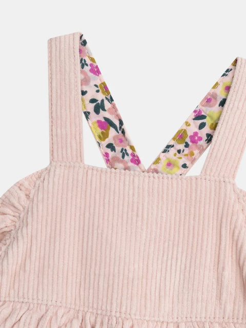 Lined Pink Corduroy Dress