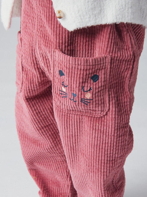 Lined Pink Corduroy Dungarees