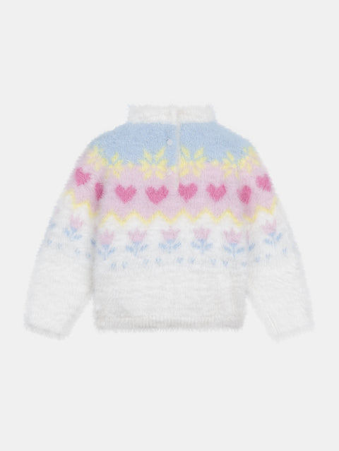 Off White Heart Pattern Jumper