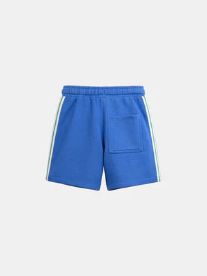 Blue Tie Waist Jersey Cotton Shorts