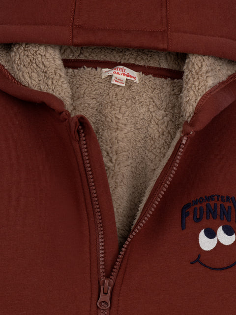 Brown Fleece Lined Hoodie