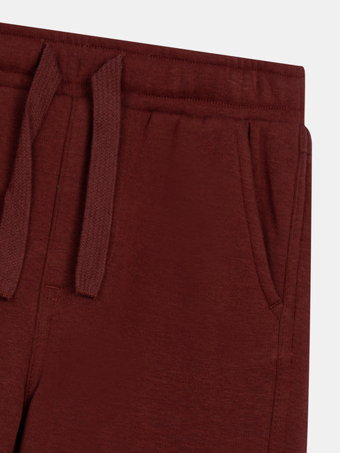Brown Cotton Fleece Cargo Joggers