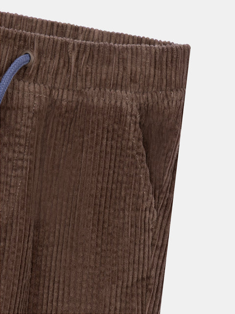 Brown Elasticated Waist Corduroy Trouser