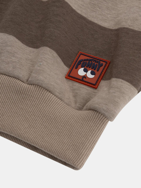Lined Brown Stripe Cotton Rich Hoodie