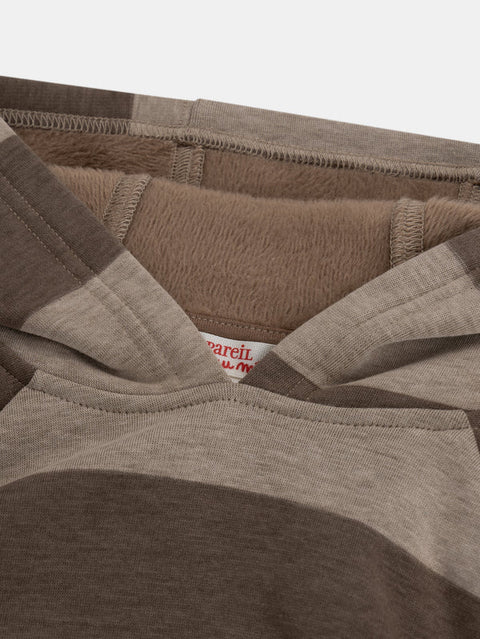 Lined Brown Stripe Cotton Rich Hoodie