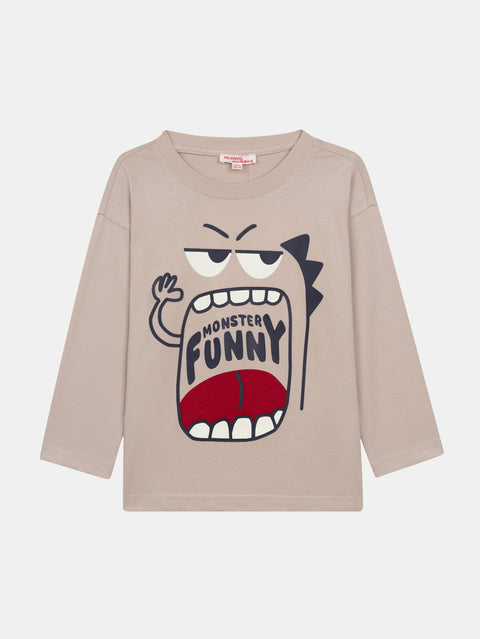 Glow In The Dark Monster Print Cotton T-shirt