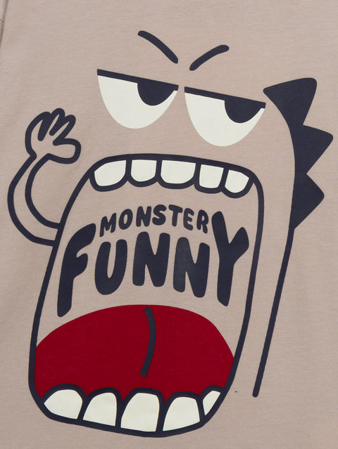 Glow In The Dark Monster Print Cotton T-shirt