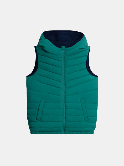 Navy Hooded Reversible Sleeveless Jacket