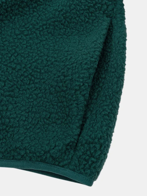 Green Colour Block Polar Half Zip
