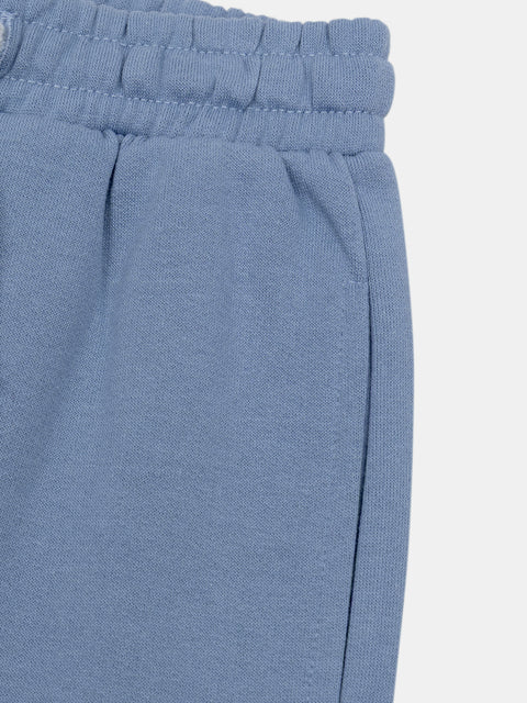 Blue Cotton Fleece Joggers