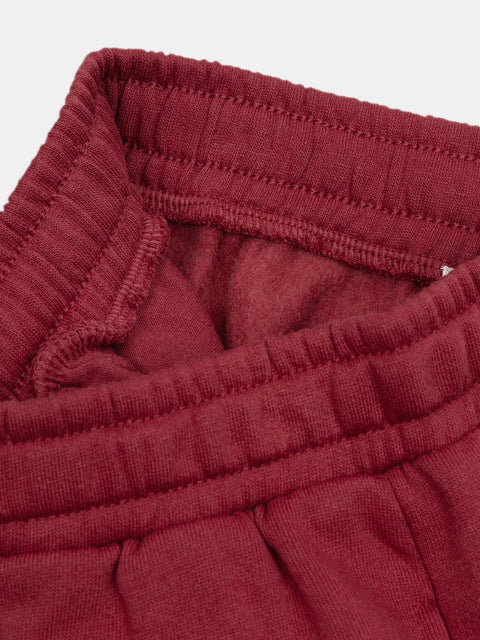 Red Cotton Fleece Joggers