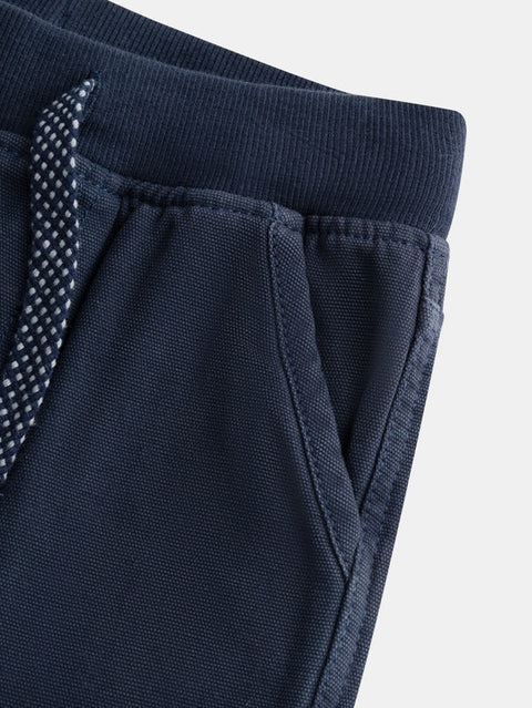 Navy Cotton Canvas Cargo Trousers