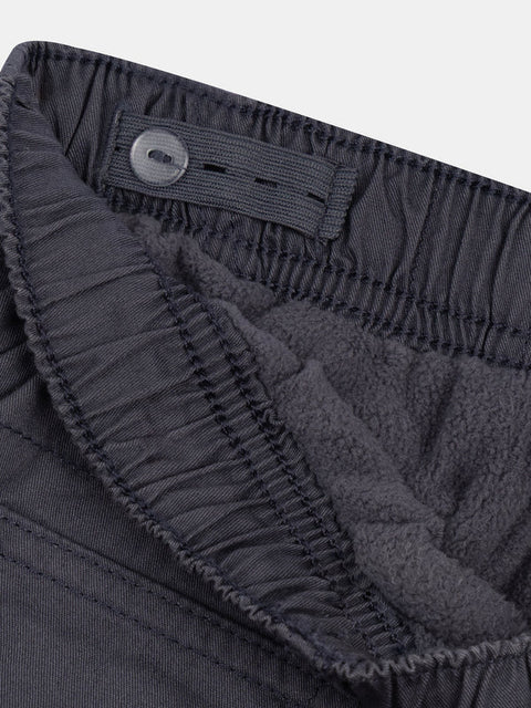 Charcoal Grey Fleece Lined Cotton Mix Trousers