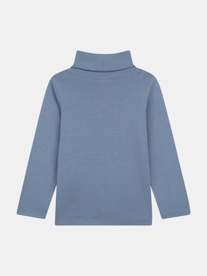 Blue Cotton Polo Neck