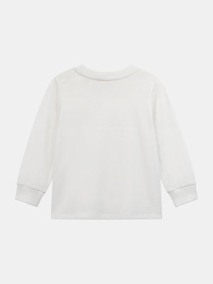 Basic White Long Sleeved Cotton T-shirt