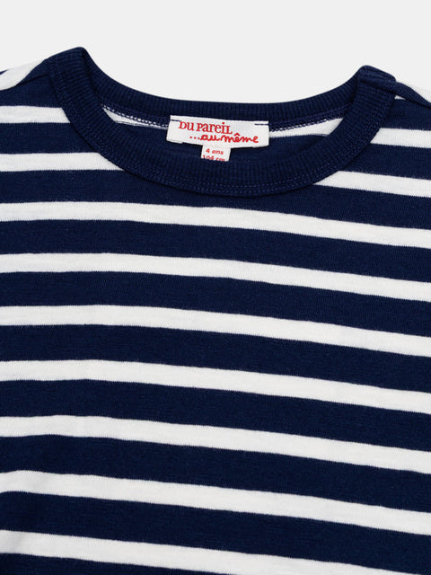 Navy & White Stripe Cotton T-shirt