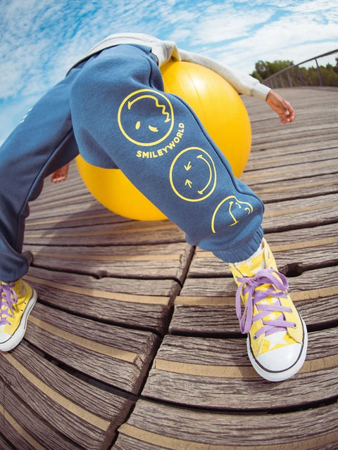 Blue Cotton Fleece Joggers