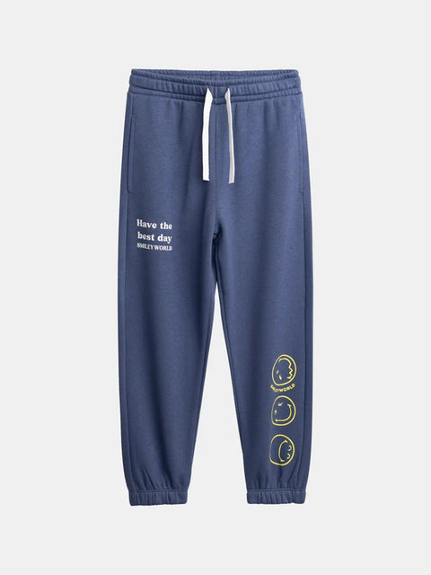 Blue Cotton Fleece Joggers